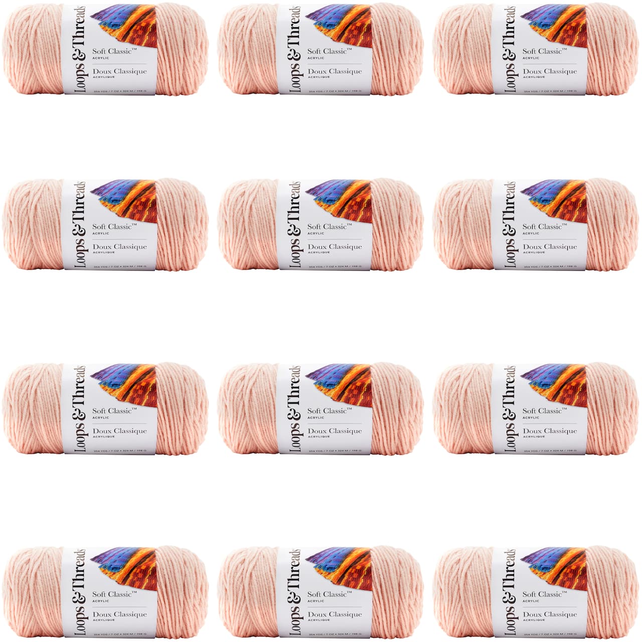 12 Pack: Soft Classic™ Solid Yarn by Loops & Threads®